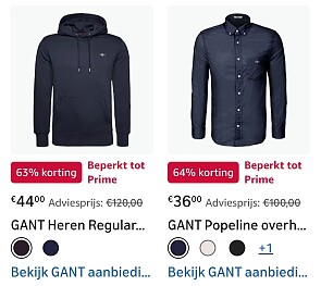 Tot 64% korting op Gant