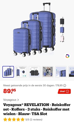 Voyagoux reiskoffer sets tot de helft goedkoper