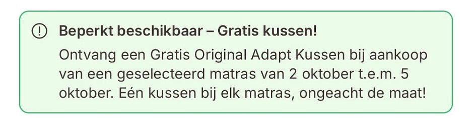 Gratis kussen ter waarde van €59