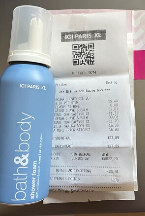 Korting bij ici PARIS en gratis shower foam