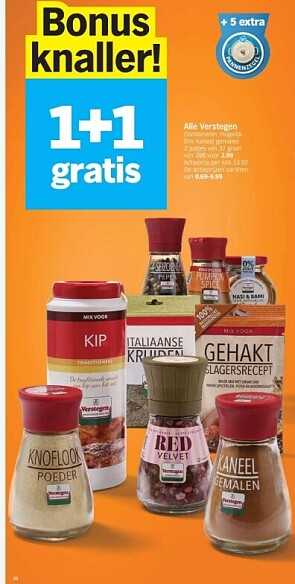 1+1 gratis om Verstegen kruiden bij ah