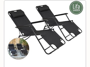 2x Lifa Garden Ligbed Stoel
