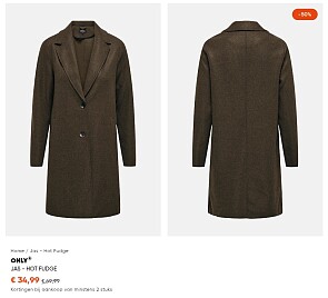 Only mantel aan 50% korting