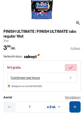 Finish ultimate tabs regular 16 stuks voor slechts 0,125€/tab