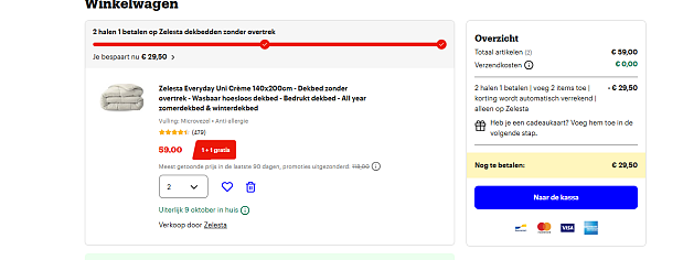 🔥 2 halen 1 betalen op Zelesta dekbedden zonder overtrek 🛏️