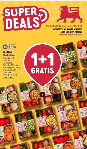 1+1 gratis op maaltijdboxen bij Delhaize