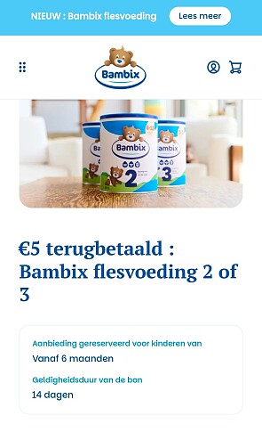 🔥 Bambix flesvoeding 2 of 3: €5 terugbetaald 🍼