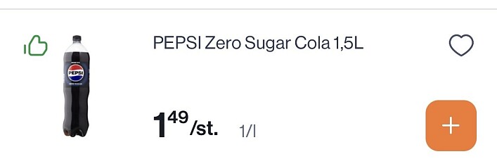 Pepsi zero sugar cola 1,5l voor slechts 1€/l
