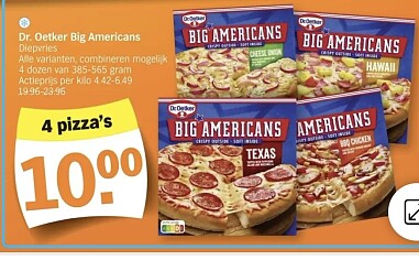 Dr Oetker big americans pizza’s 🍕 in promo bij ah