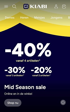 Tot -40% bii Kiabi