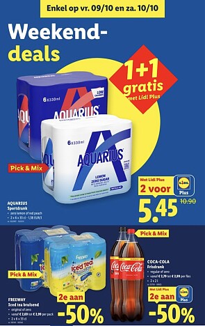 Lidl Weekenddeals op vrij 9/10 en zat 10/10/26