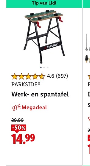 PARKSIDE Werk&Spantafel -50% op lidl.be