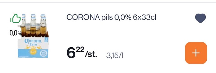 Corona pils 0,0% 6x33 cl voor slechts 1,22€ met coupon