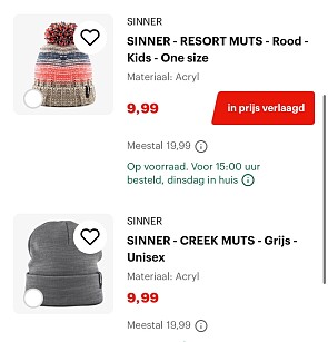 Sinner mutsen