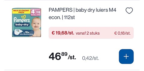 Pampers grootverpakking in promo