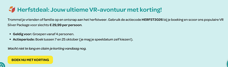 The park playground Herfstdeal: jouw ultieme VR avontuur met korting!