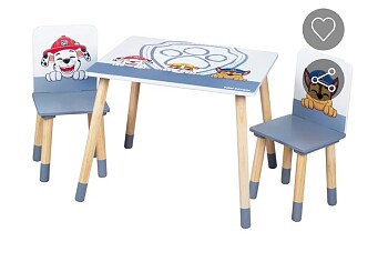 Paw Patrol kindertafel met 2 stoeltjes