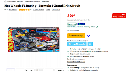 🏎️ Hot Wheels F1 Racing Formula 1 Grand Prix Circuit in de aanbieding!
