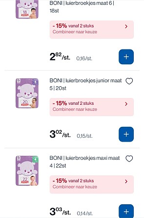 Boni luierbroekjes héél goedkoop