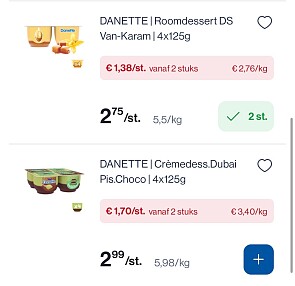 danette roomdessertjes in promo