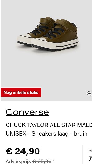 Converse sneakers 24,90€ ipv 65€