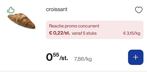 croissants voor slechts 0,22 euro bij okay