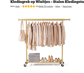 Kledingrek op wieltjes