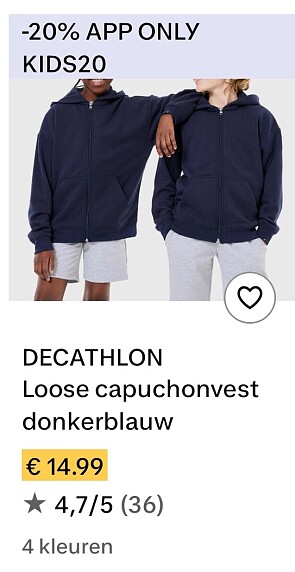 20% korting bij Decathlon