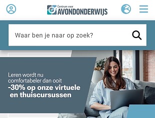 Kortingscode centrum voor avondonderwijs