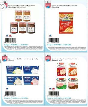Bonuspunten coupons in Food magazine bij Carrefour