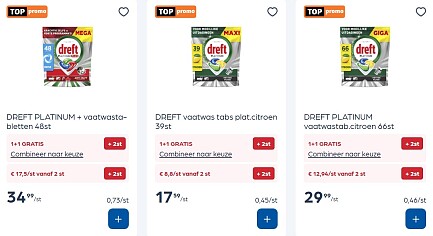 Dreft vaatwastabletten in promo