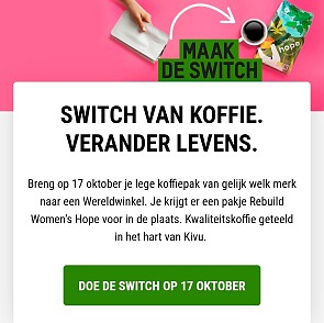 Gratis pakje koffie bij Oxfam Wereldwinkel