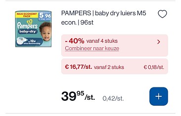 Pampers grootverpakkingen in mooie korting