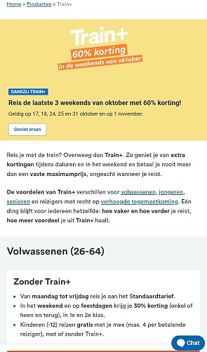 🚆 NMBS deal: reis de laatste weekends van oktober met 60% korting dankzij Train+!