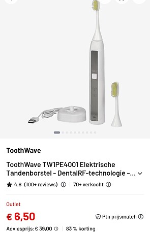 ToothWave TW1PE4001 Elektrische Tandenborstel