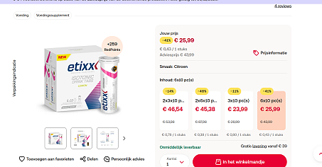 🍋 Etixx Isotonic Drink Tabs Lemon in de aanbieding!