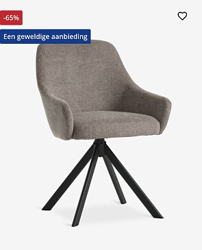 Stoel ROSTRUP draaivoet zand stof/zwart