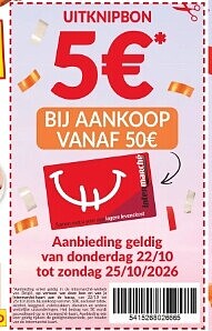 -5€ bij aankoop van 50€ bij intermarche in België