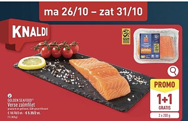 1+1 gratis op verse zalmfilet bij aldi