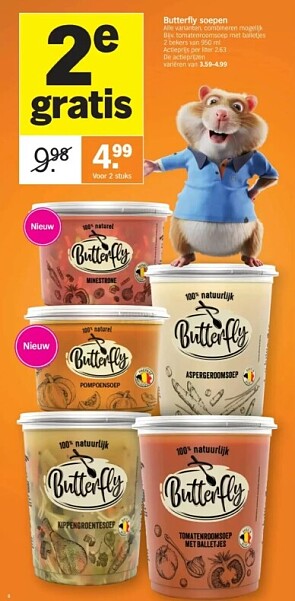 1+1 gratis op butterfly soepen bij ah