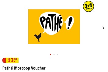 Pathé bioscooptickets 1+1 gratis