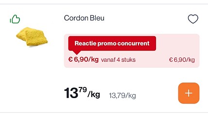 Cordon bleu -50% bij Colruyt