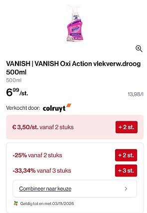 Vanish producten in dubbele korting
