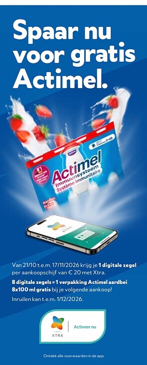 Spaaractie gratis actimel bij okay
