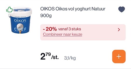 Oikos yoghurt aan mooie prijs