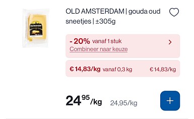 Old Amsterdam kaas oud in sneetjes in promo