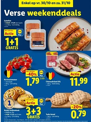 weekenddeals bij lidl op vrij 30/10 en zat 31/10/26
