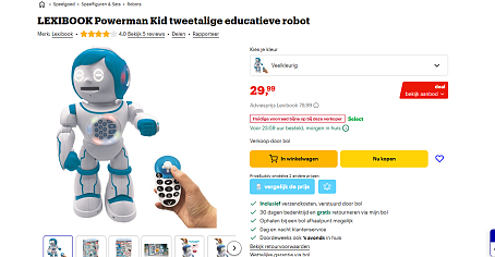 🤖 LEXIBOOK Powerman Kid tweetalige educatieve robot in de aanbieding!