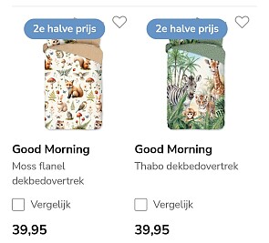 2e dekbed halve prijs!