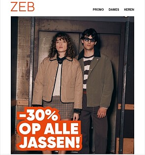 -30% op jassen bij ZEB